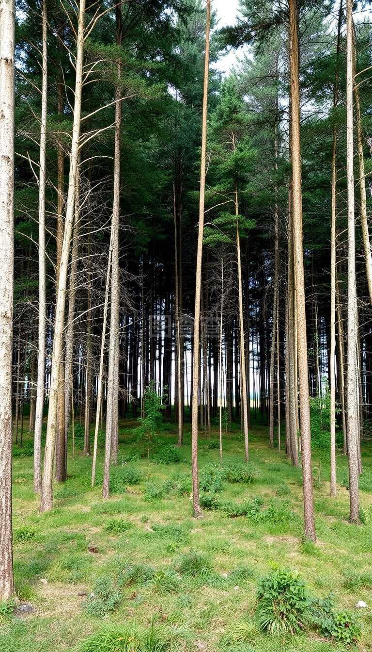 林木林景觀空白,樹木眾多
